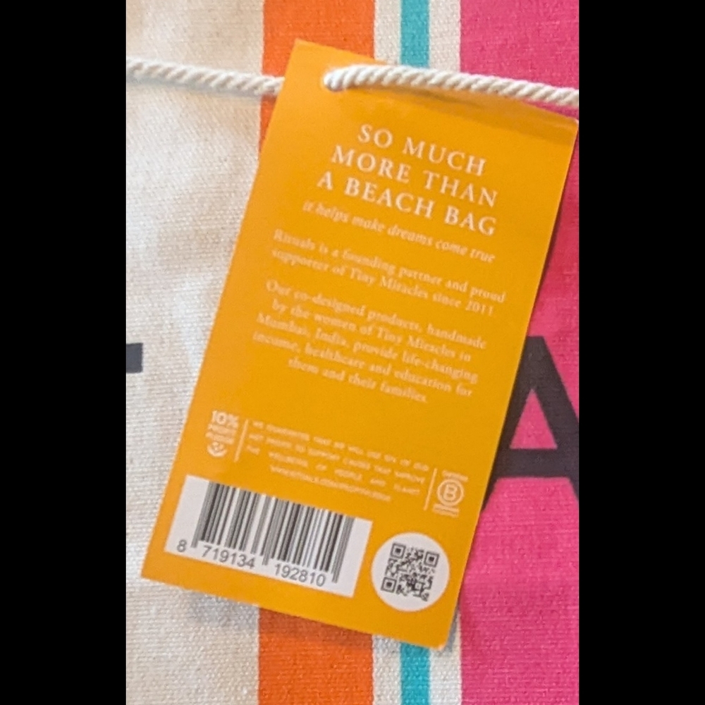 Rituals Striped Beach Tote NWT Amsterdam - Picture 2 of 4